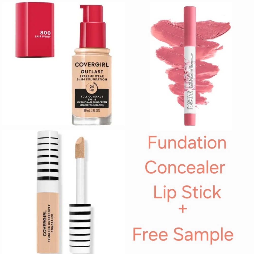 NEW Beauty Bundle 3pc Covergirl  Foundation, Concealer And Physicians Li…